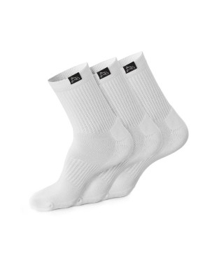 Men's Alphalete Wolf Head Crew Sock 3pk Accessories White | 3807-HWSYZ