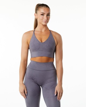 Women's Alphalete Alphalux Wonder Bra Sports Bra Misty Lilac | 3275-LHJCB