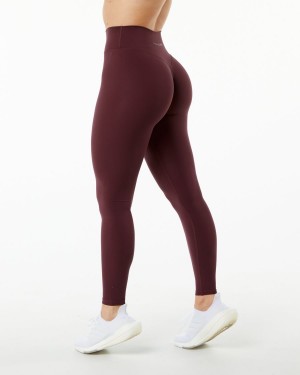 Women's Alphalete Alphalux Wonder Legging 27" Leggings Black Cherry | 5087-BGDAU