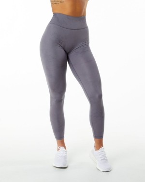 Women's Alphalete Alphalux Wonder Legging 27" Leggings Misty Lilac | 3582-NIPFR