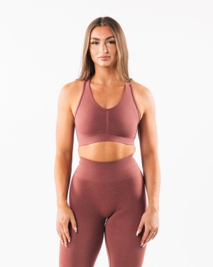 Women's Alphalete Amplify Bra Sports Bra Rose | 2319-BHCAX