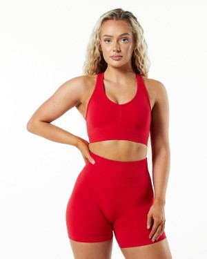 Women's Alphalete Amplify Bra Sports Bra Formula Red | 8130-DYEXI