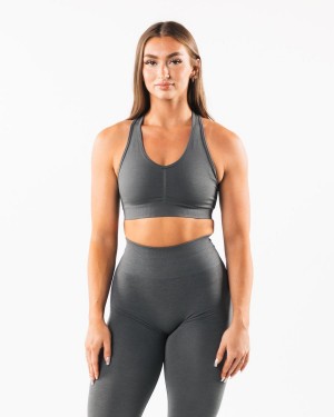 Women's Alphalete Amplify Bra Sports Bra Smoke | 7430-YRQLV