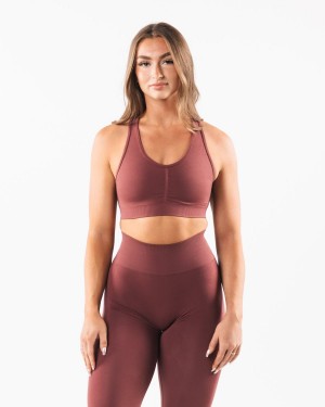 Women's Alphalete Amplify Bra Sports Bra Autumn | 3750-FCTSV