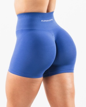 Women's Alphalete Amplify Short 4.5" Shorts Sapphire | 5690-NWHVB