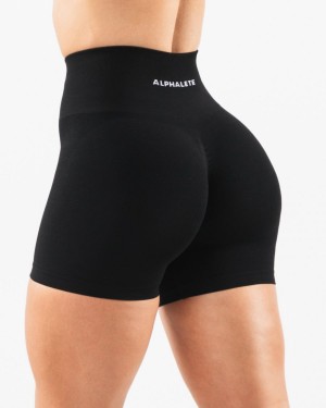 Women's Alphalete Amplify Short 4.5" Shorts Black | 6982-BUEHY