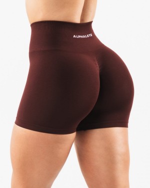 Women's Alphalete Amplify Short 4.5" Shorts Sangria | 6042-MOXRD