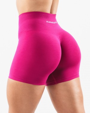 Women's Alphalete Amplify Short 4.5" Shorts Magenta | 7256-WZQRY