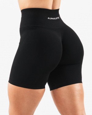 Women's Alphalete Amplify Short 6.5” Shorts Black | 7302-ARQDZ