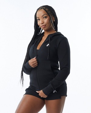 Women's Alphalete ELMTS Athletic Jacket Jackets Black | 5493-ZYHOX