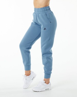 Women's Alphalete ELMTS Cuffed Jogger Jogger Fog Blue | 5394-KMOWC