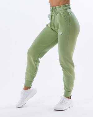 Women's Alphalete ELMTS Cuffed Jogger Jogger Light Green | 3950-MXCVZ