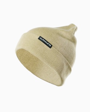 Women's Alphalete Essential Foldover Beanie Accessories String | 2480-NZELP