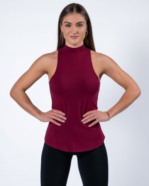 Women's Alphalete Evo Tank Tank Top Ruby Red | 4712-SUEBW