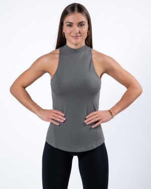 Women's Alphalete Evo Tank Tank Top Stone Grey | 3904-FKVSO