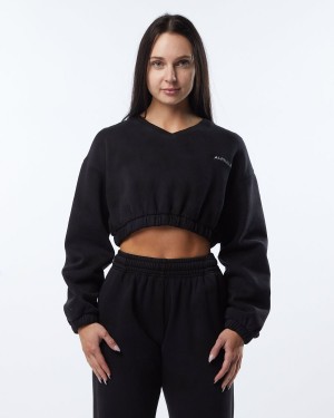 Women's Alphalete HCTS Sweater Jackets Blackbird | 9872-HGWJF