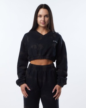 Women's Alphalete HCTS Sweater Jackets Faded Black | 8295-CIKJU