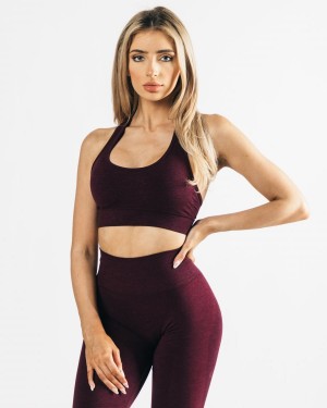 Women's Alphalete Impact Bra Sports Bra Black Cherry | 1348-QJDGB