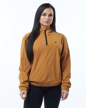 Women's Alphalete Infinity Tech Jacket Jackets Chestnut | 5428-EMAJR