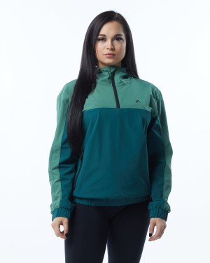 Women's Alphalete Infinity Tech Jacket Jackets Luxury Green | 9173-WFVGI