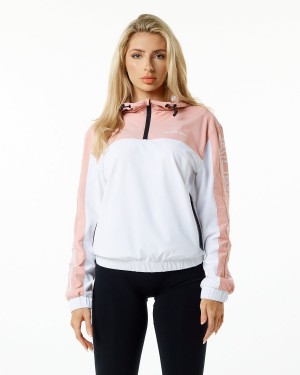 Women's Alphalete Infinity Tech Jacket Jackets Himalayan Pink | 4687-UJBLA