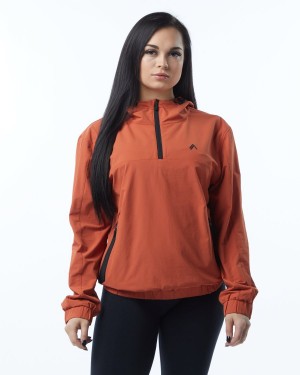 Women's Alphalete Infinity Tech Jacket Jackets Sour Tangerine | 2078-SPGWO