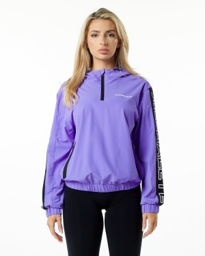 Women's Alphalete Infinity Tech Jacket Jackets Synthetic Violet | 5871-NMADW