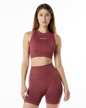 Women's Alphalete Ozone Crop Bra Sports Bra Gingerbread | 3621-CMONH