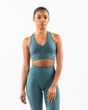 Women's Alphalete Stratus Bra Sports Bra Ocean | 4730-ENDHO