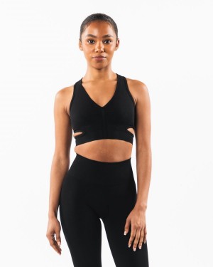 Women's Alphalete Stratus Bra Sports Bra Black | 3108-PDHTX