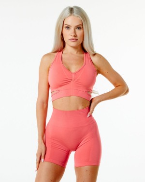 Women's Alphalete Stratus Bra Sports Bra Pixel Pink | 1836-XWYBQ