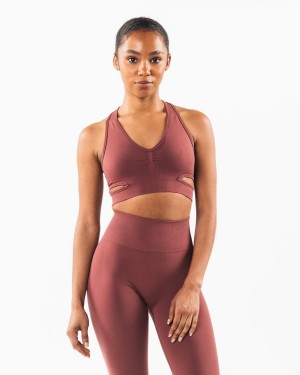 Women's Alphalete Stratus Bra Sports Bra Autumn | 1095-QMVZD