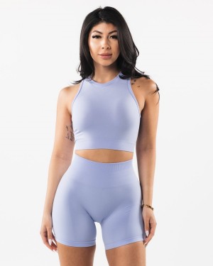 Women's Alphalete Stratus Crop Tank Tank Top Mystic Blue | 9058-JCDQO