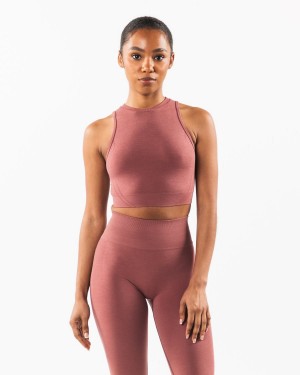 Women's Alphalete Stratus Crop Tank Tank Top Rose | 0625-GDYCE