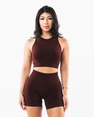 Women's Alphalete Stratus Crop Tank Tank Top Sangria | 2513-LXPSG