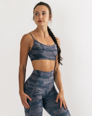 Women's Alphalete Surface Limitless Bra Sports Bra Grey Canvas Camo | 7529-WCVYB