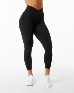 Women's Alphalete Surface Power Legging Leggings Black | 0374-SZERX