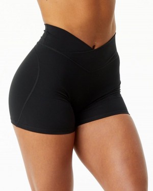 Women's Alphalete Surface Power Short 5" Shorts Black | 2716-MZSQW