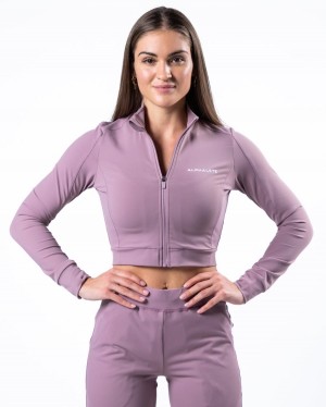 Women's Alphalete Trace Jacket Jackets Purple Dove | 1958-CGHVA