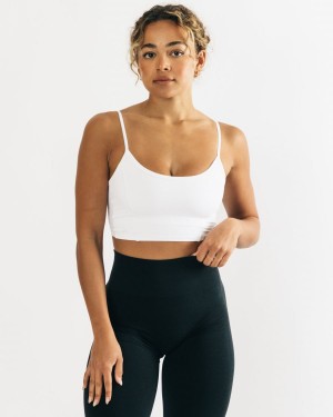 Women's Alphalete Ultrasoft Allure Tank Tank Top White | 0986-VDAZY