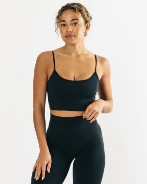 Women's Alphalete Ultrasoft Allure Tank Tank Top Black | 8603-SLFHW