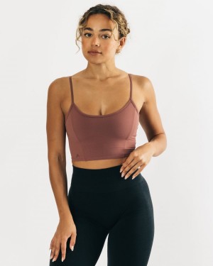 Women's Alphalete Ultrasoft Allure Tank Tank Top Mauve | 2157-FPWCZ