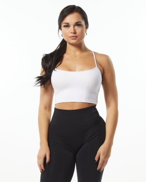 Women's Alphalete Ultrasoft Camisole Tank Tank Top White | 7563-NRFPQ