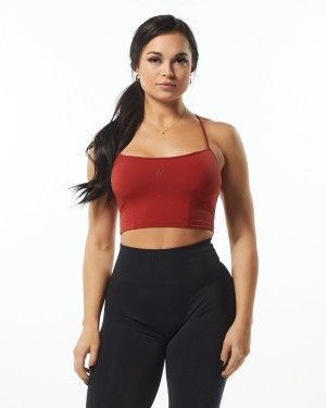 Women's Alphalete Ultrasoft Camisole Tank Tank Top Cherry | 5218-GDJBO