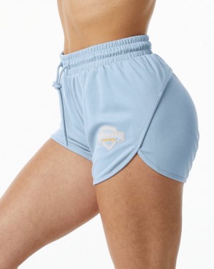 Women's Alphalete Varsity Short 3.25" Shorts Light Blue | 9584-OCLRD