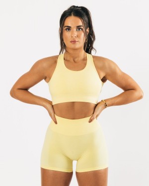 Women's Alphalete Vault Bra Sports Bra Lemonade | 8316-SHDQK