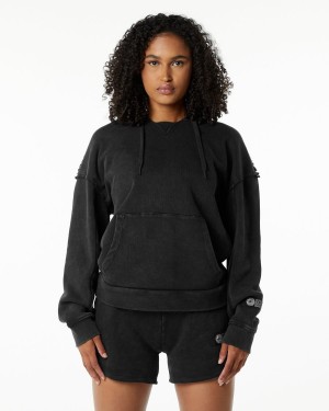 Women's Alphalete Very Terry Hoodie Hoodie Onyx | 5204-ZVEDW