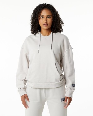 Women's Alphalete Very Terry Hoodie Hoodie Moonstone | 8142-JOBNL