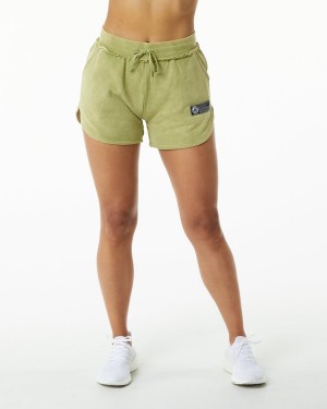 Women's Alphalete Very Terry Short Shorts Jade Green | 8017-PUVSH