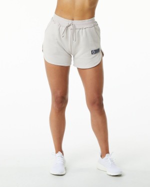 Women's Alphalete Very Terry Short Shorts Moonstone | 2316-RHMLU